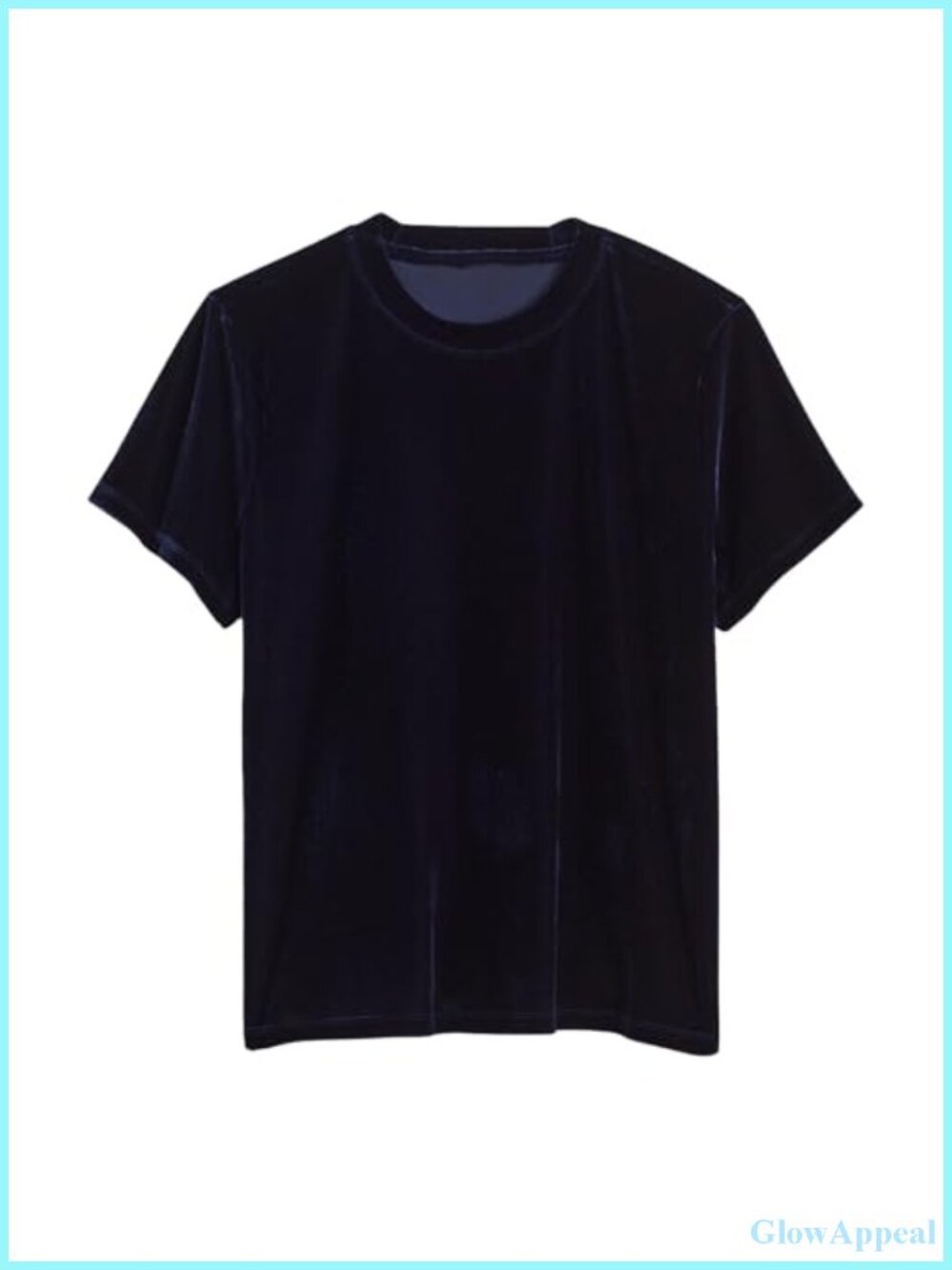 Velvet T Shirt Crew Neck Short Sleeve Loose Fit Casual Summer Top